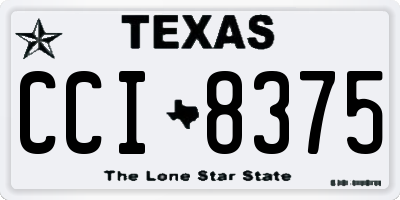 TX license plate CCI8375