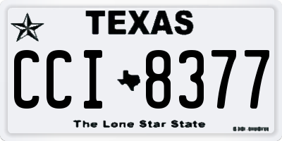 TX license plate CCI8377