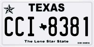 TX license plate CCI8381