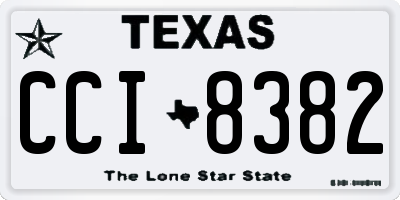TX license plate CCI8382