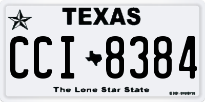TX license plate CCI8384
