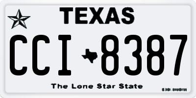 TX license plate CCI8387