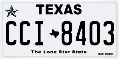 TX license plate CCI8403