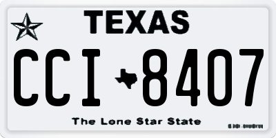 TX license plate CCI8407