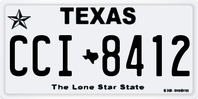 TX license plate CCI8412