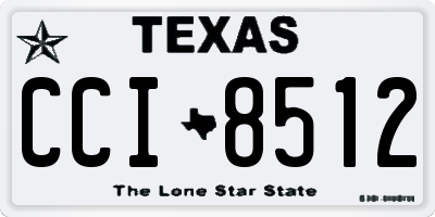 TX license plate CCI8512
