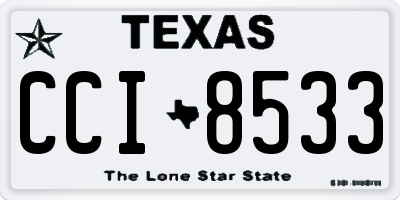 TX license plate CCI8533