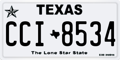 TX license plate CCI8534