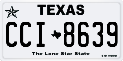 TX license plate CCI8639