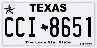TX license plate CCI8651