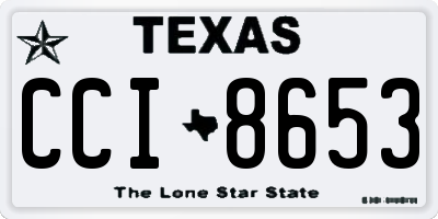 TX license plate CCI8653