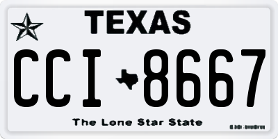 TX license plate CCI8667