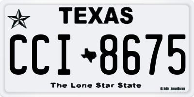 TX license plate CCI8675