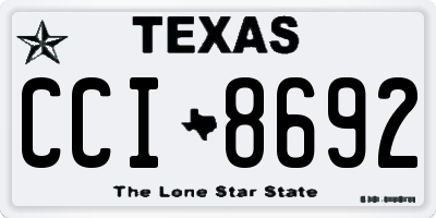 TX license plate CCI8692