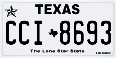 TX license plate CCI8693
