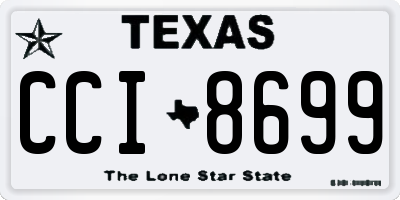 TX license plate CCI8699