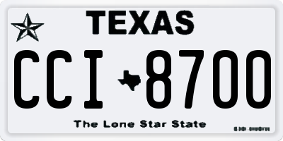 TX license plate CCI8700