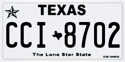 TX license plate CCI8702