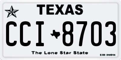 TX license plate CCI8703