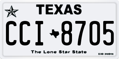 TX license plate CCI8705