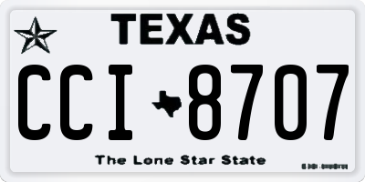 TX license plate CCI8707