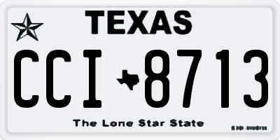 TX license plate CCI8713