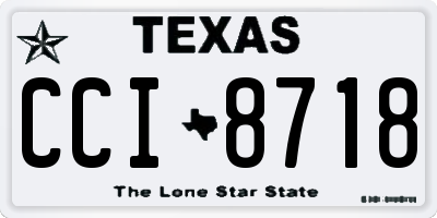 TX license plate CCI8718
