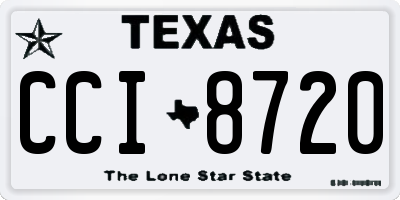 TX license plate CCI8720