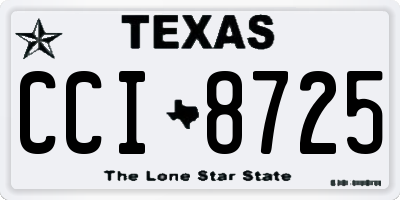 TX license plate CCI8725