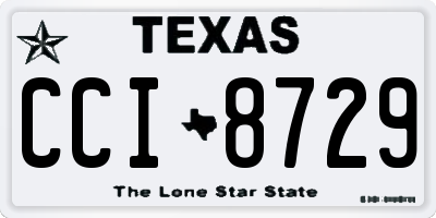TX license plate CCI8729