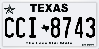 TX license plate CCI8743