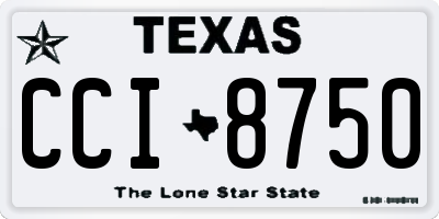 TX license plate CCI8750