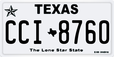 TX license plate CCI8760