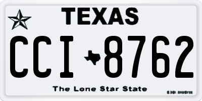 TX license plate CCI8762