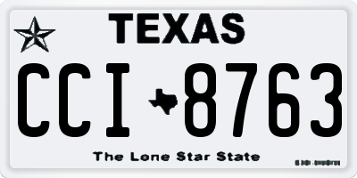 TX license plate CCI8763