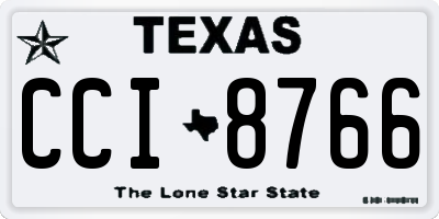 TX license plate CCI8766
