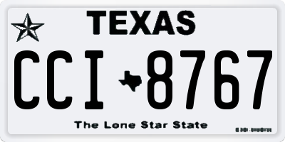 TX license plate CCI8767