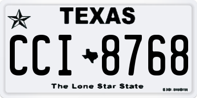 TX license plate CCI8768