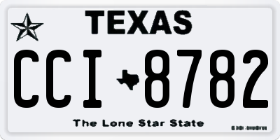 TX license plate CCI8782