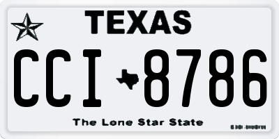 TX license plate CCI8786
