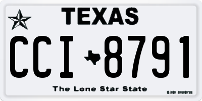 TX license plate CCI8791