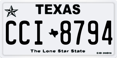 TX license plate CCI8794