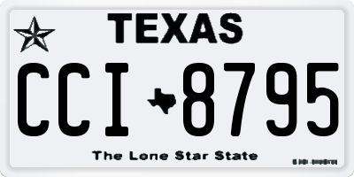 TX license plate CCI8795