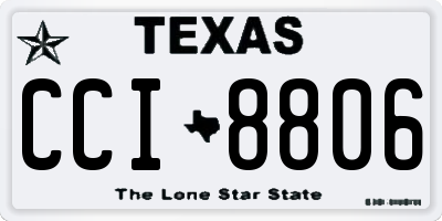 TX license plate CCI8806