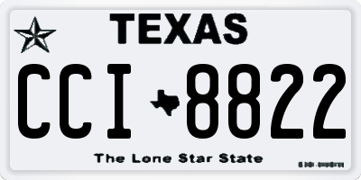 TX license plate CCI8822