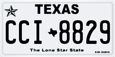 TX license plate CCI8829