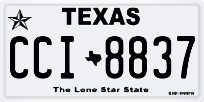 TX license plate CCI8837
