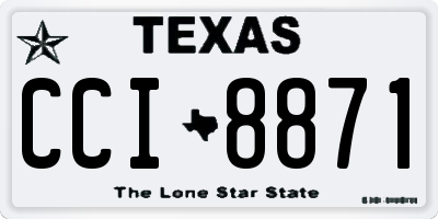 TX license plate CCI8871