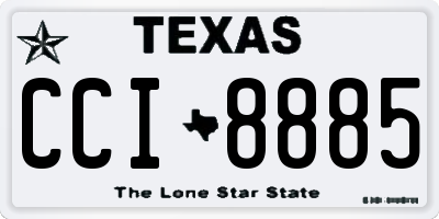 TX license plate CCI8885