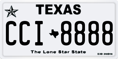 TX license plate CCI8888